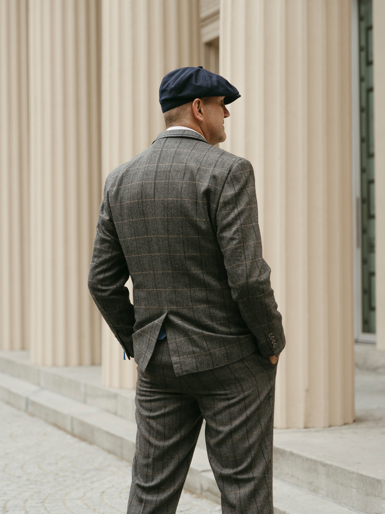 Cavani Traje de 3 piezas Peaky Blinders Albert Gris - Traje listo para usar