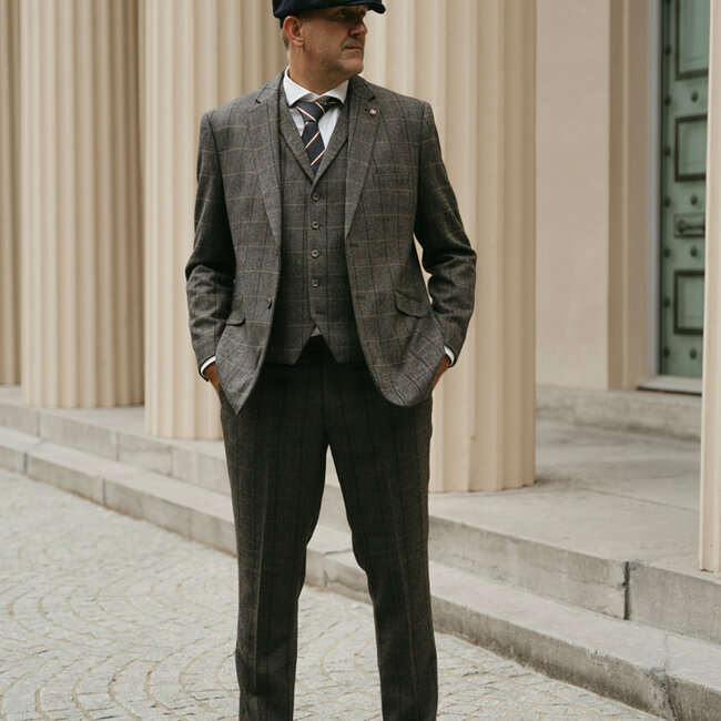 Cavani 3-piece Peaky Blinders Albert Suit Grey - Ready-to-wear suits