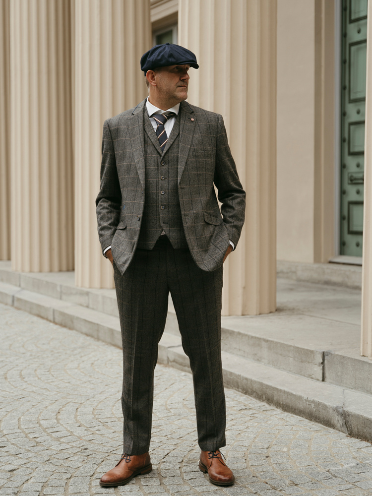 Cavani 3-teiliger Peaky Blinders Albert Anzug Grau - Konfektionsanzug