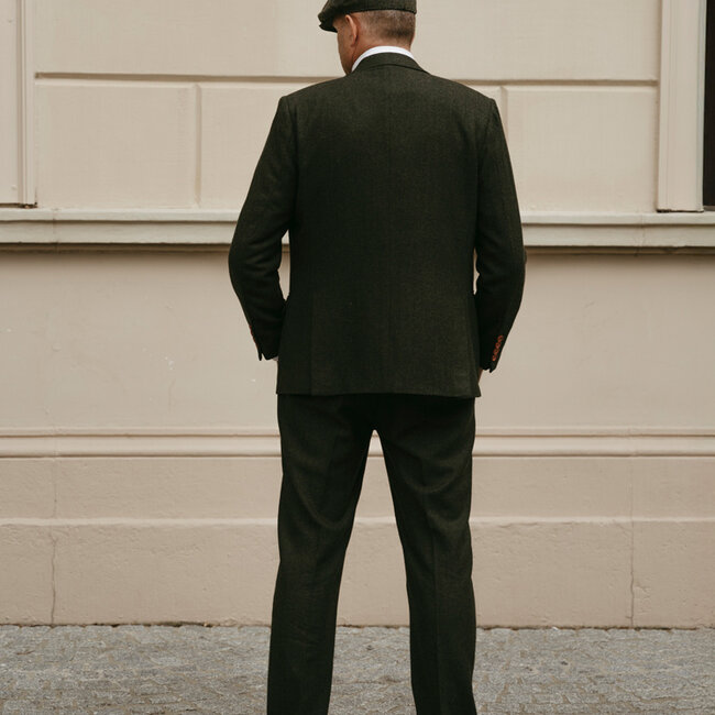 Costume sur mesure pour homme | costume 3 pièces | chevron vert | thomas shelby | peaky blinders