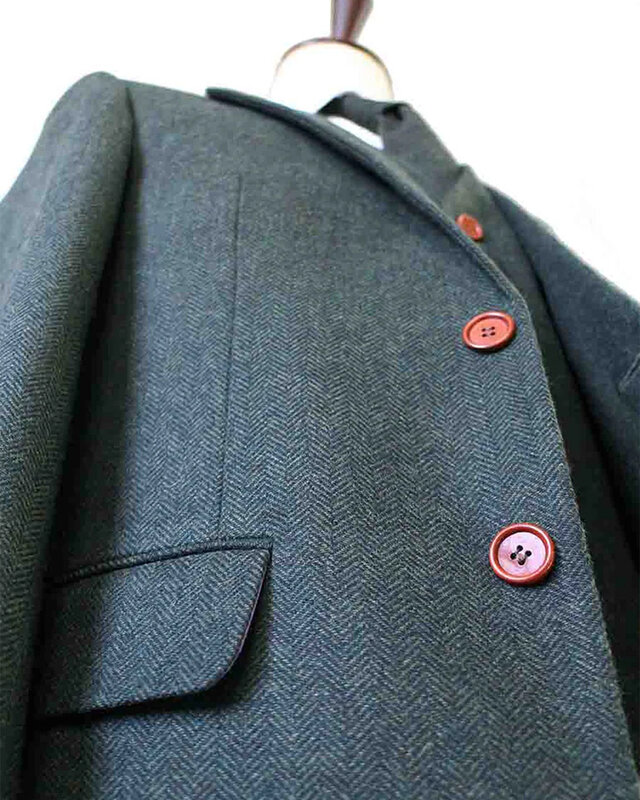Traje sastre hombre | Traje 3 piezas | Espiga verde | Thomas Shelby | Persianas de pico