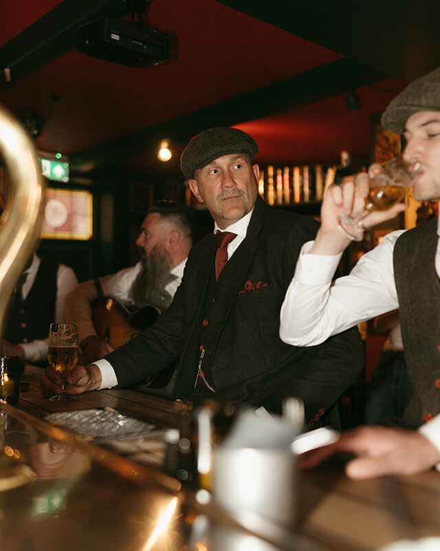 Traje sastre hombre | Traje 3 piezas | Espiga verde | Thomas Shelby | Persianas de pico