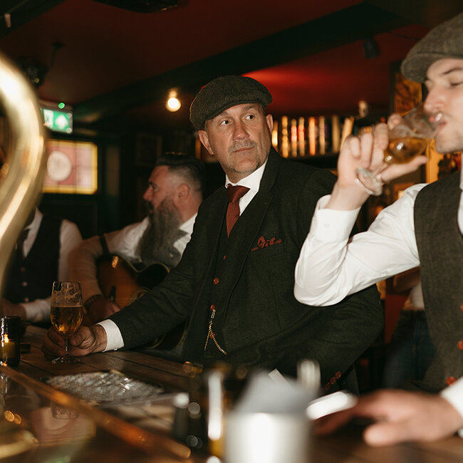 Maatpak voor heren | 3-delig pak | groen visgraat | thomas shelby | peaky blinders