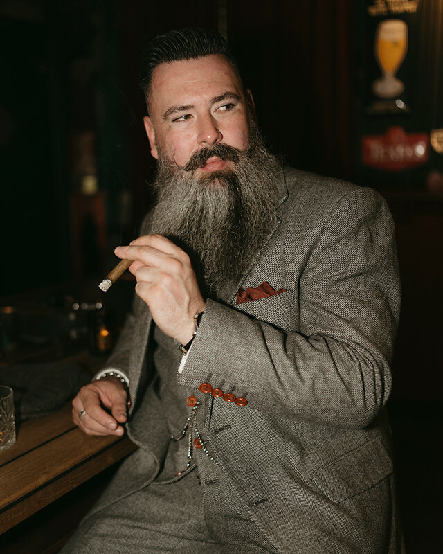 Men's tailored suit | 3-piece suit | grey herringbone | Thomas Shelby | Peaky Blinders