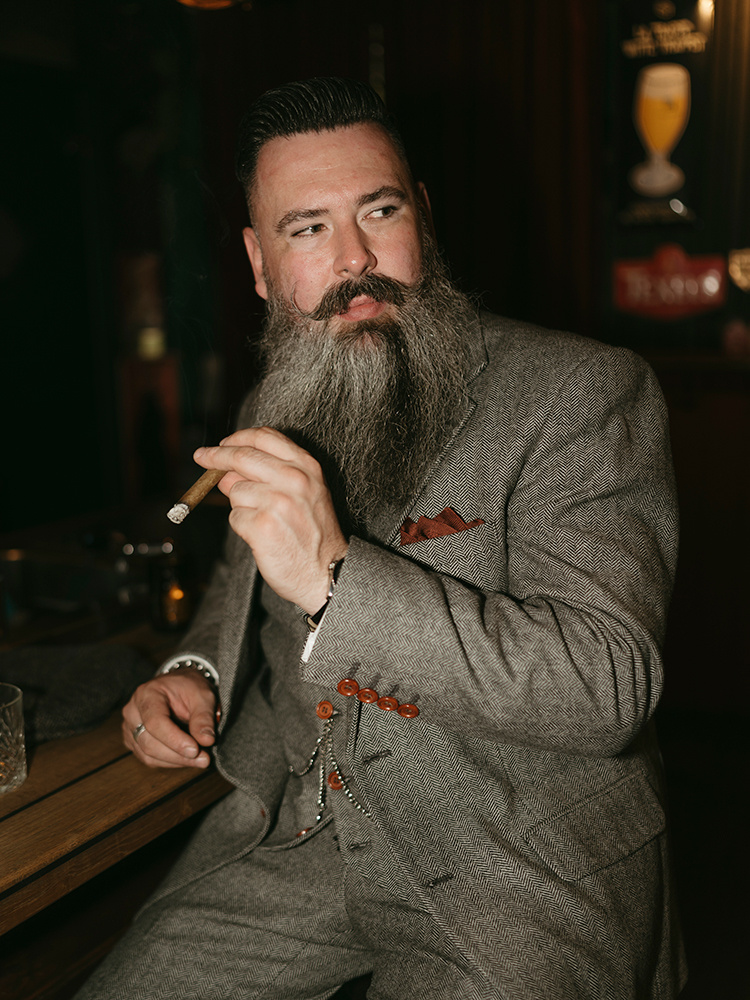 Traje de tweed de piezas Clásico Gris en Espiga Shelby Brothers