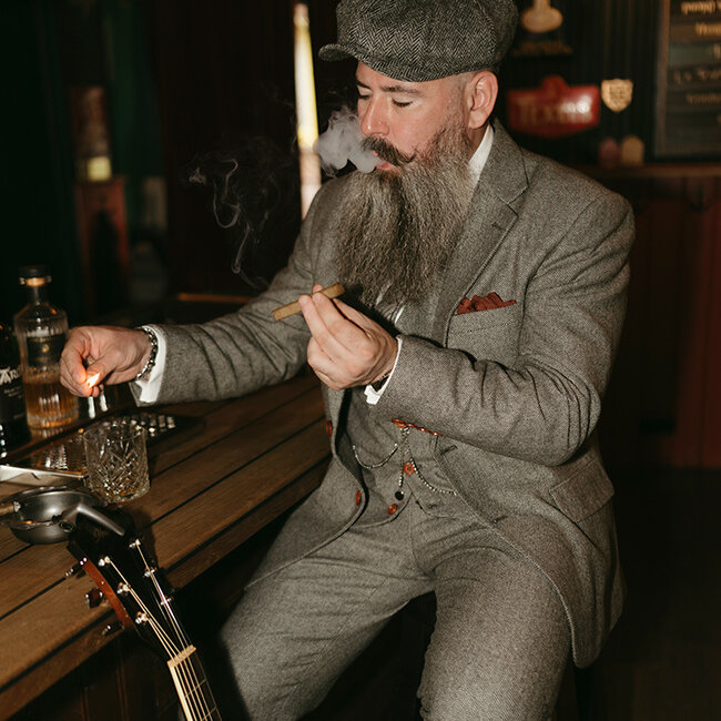 Maatpak voor heren | 3-delig pak | grijs visgraat | Thomas Shelby | Peaky Blinders