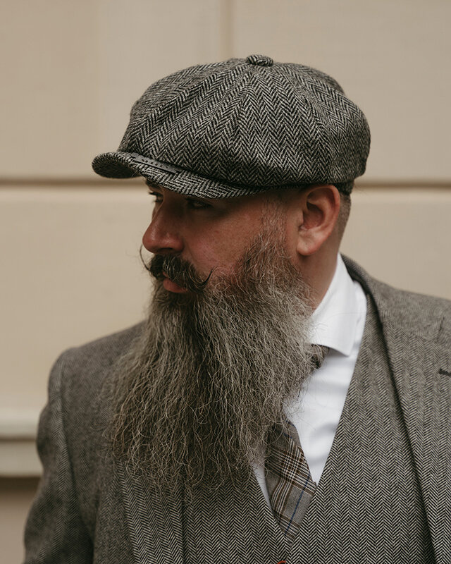 Men's tailored suit | 3-piece suit | grey herringbone | Thomas Shelby | Peaky Blinders