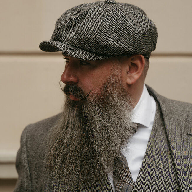 Maatpak voor heren | 3-delig pak | grijs visgraat | Thomas Shelby | Peaky Blinders