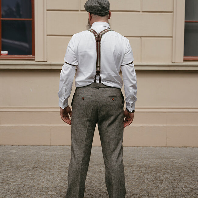Maatpak voor heren | 3-delig pak | grijs visgraat | Thomas Shelby | Peaky Blinders