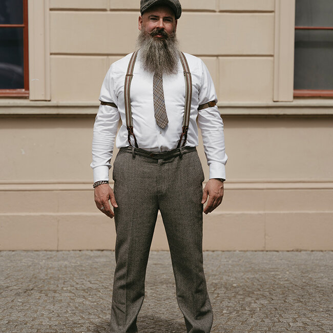 Maatpak voor heren | 3-delig pak | grijs visgraat | Thomas Shelby | Peaky Blinders