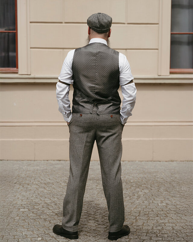 Costume sur mesure pour homme | costume 3 pièces | chevron gris | Thomas Shelby | Peaky Blinders