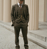 Traje sastre hombre | Traje 3 piezas | Espiga verde | Finn Shelby | Peaky Blinders
