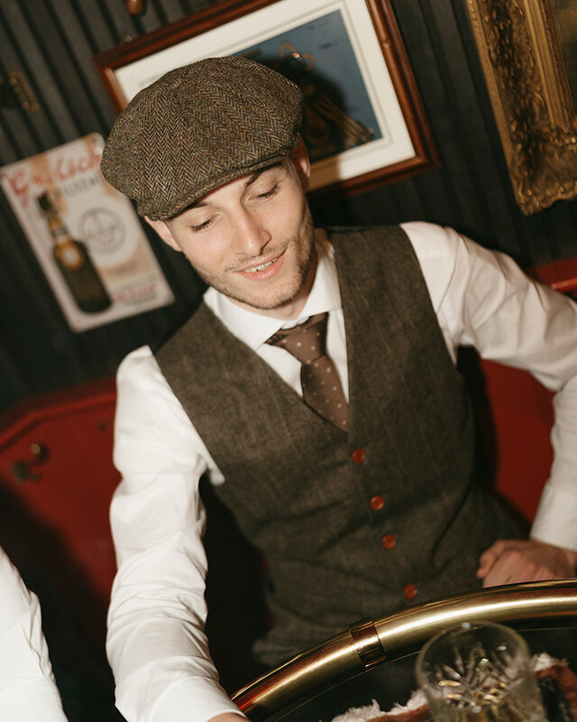 Maatpak voor heren | 3-delig pak | groen visgraat | Finn Shelby | Peaky Blinders