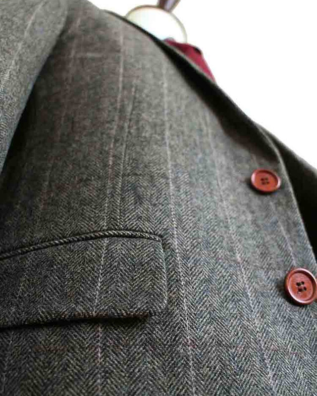 Maatpak voor heren | 3-delig pak | groen visgraat | Finn Shelby | Peaky Blinders