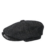 Heather Newsboy Cap | Harris Tweed | 8-panels | Black