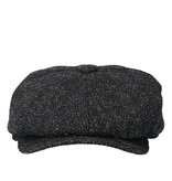 Heather Newsboy Cap | Harris Tweed | 8-panels | Black