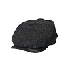 Casquette Newsboy | Harris Tweed | 8 panneaux | Noir