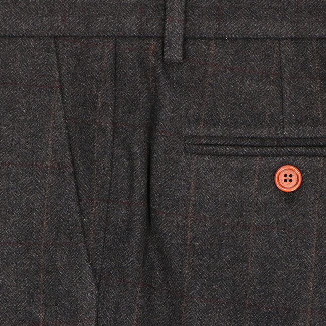Men's tailored suit | 3-piece suit | black herringbone | Alfie Solomons | Peaky Blinders