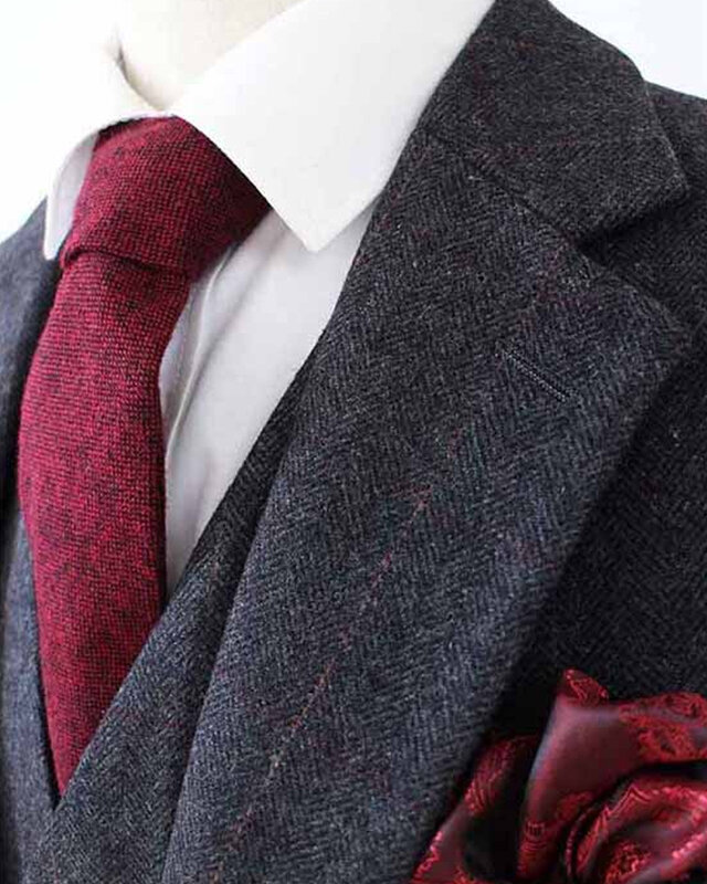 Costume sur mesure pour homme | costume 3 pièces | chevron noir | Alfie Solomons | Peaky Blinders