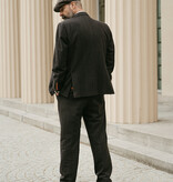 Men's tailored suit | 3-piece suit | black herringbone | Alfie Solomons | Peaky Blinders