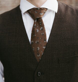 Sir Redman Flower Finesse Stropdas | Bruin | Elegante stropdas voor mannen