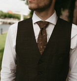 Sir Redman Flower Finesse Stropdas | Bruin | Elegante stropdas voor mannen