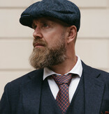 Heather Gorra Arran | Harris Tweed | 8 paneles | Azul/negro