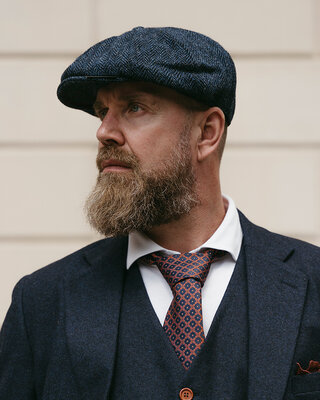 Heather Arran cap blauw/zwart
