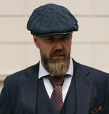 Heather Gorra Arran | Harris Tweed | 8 paneles | Azul/negro