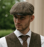 Heather Gorra Arran | Harris Tweed | 8 paneles | Verde/Marrón