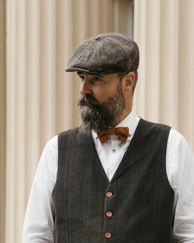 Heather Arran Cap | Harris Tweed | 8-panels | Grey