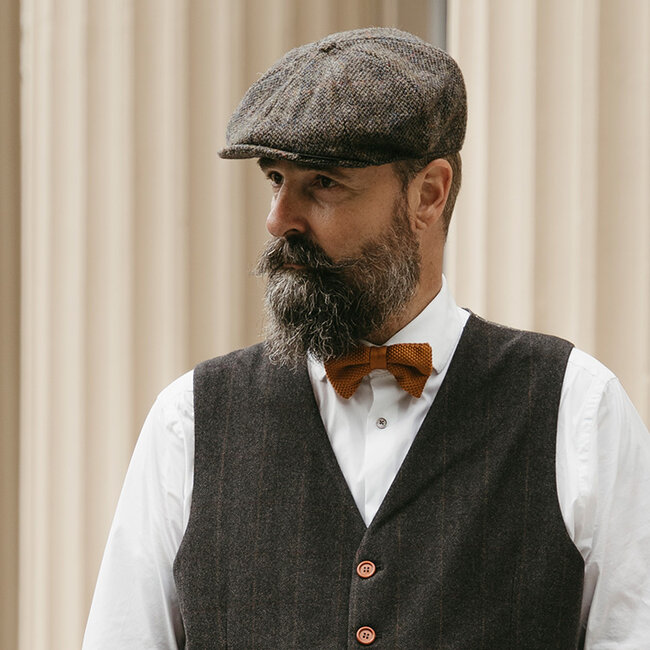 Heather Gorra Arran | Harris Tweed | 8 paneles | Gris