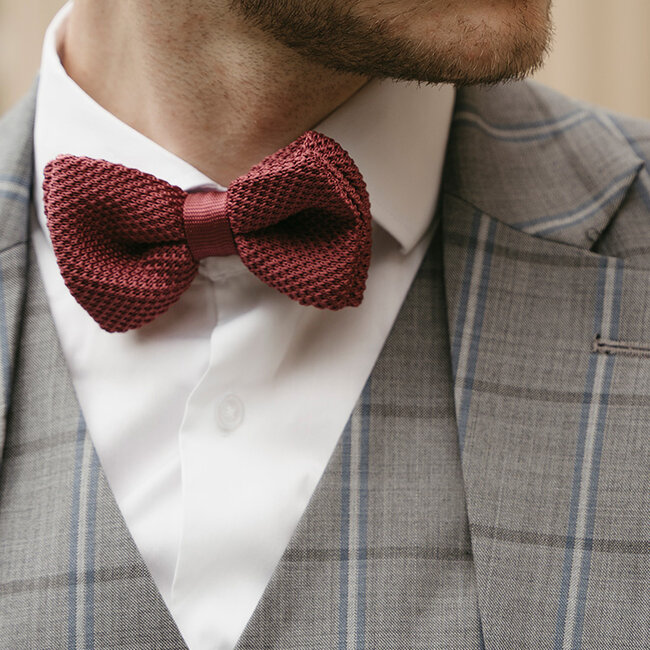 Sir Redman Luxe Vlinderdas | Mauve | Gebreid | Elegante vlinderdas voor mannen