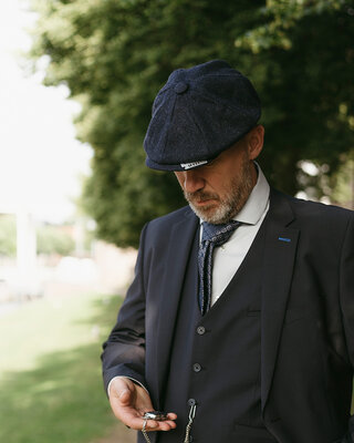 Heather Gorra Archie Wool Twill navy