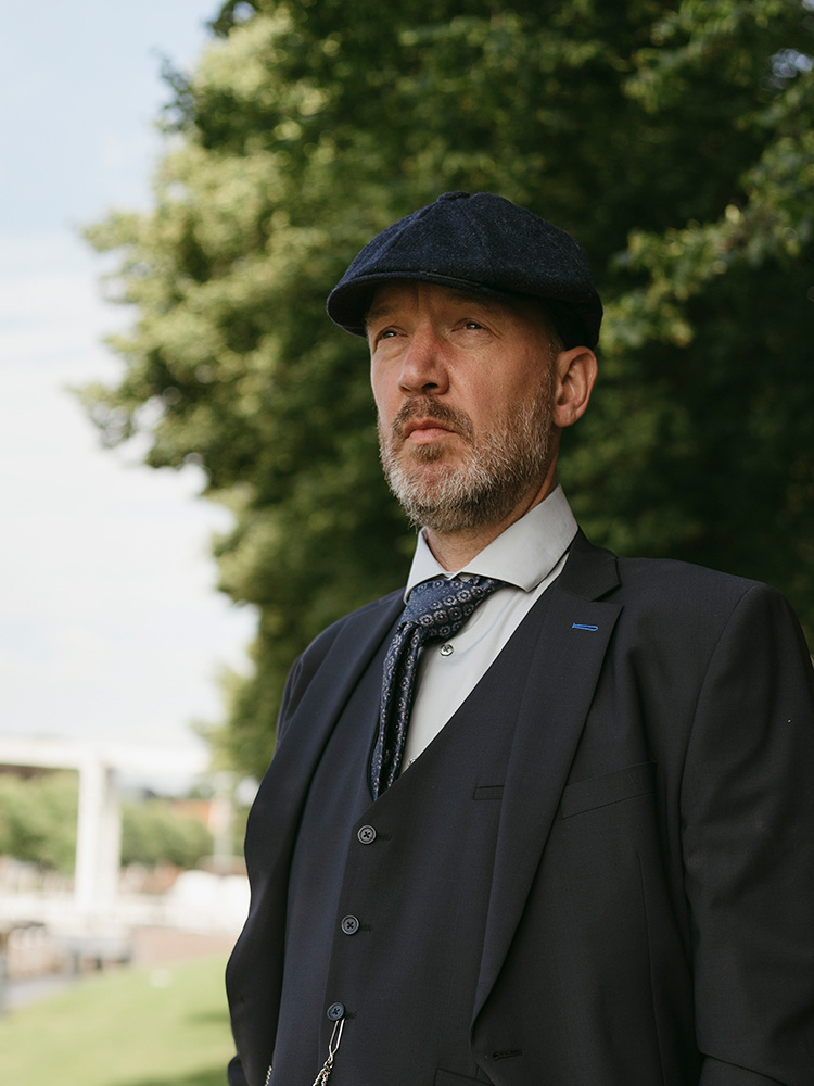 Heather Casquette Archie | bleu marine | 8 panneaux | 100% laine Twill