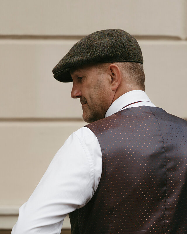 Heather Arran Mütze | Harris Tweed | 8-Panels | Waldgrün