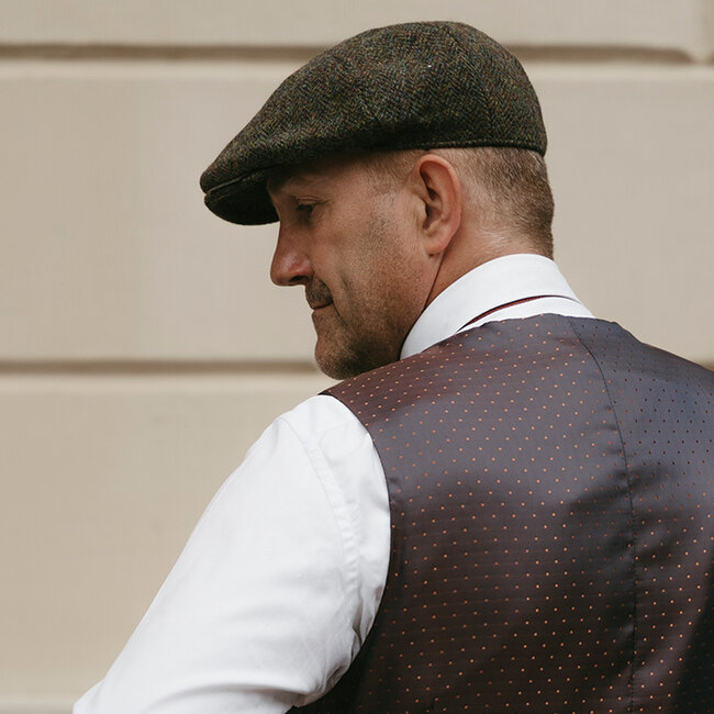 Heather Gorra Arran | Harris Tweed | 8 paneles | Verde bosque