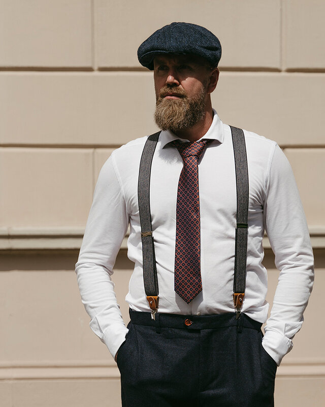 Sir Redman Gewebte Krawatte | blau/orange | Elegante Krawatte für Männer