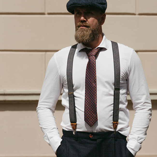 Sir Redman Corbata tejida | azul/naranja | Corbata elegante para hombre