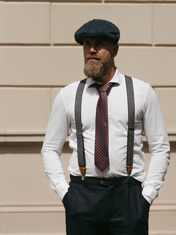 Sir Redman Gewebte Krawatte | blau/orange | Elegante Krawatte für Männer