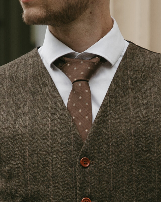 Sir Redman Woven Tie | brown/taupe | Elegant tie for men
