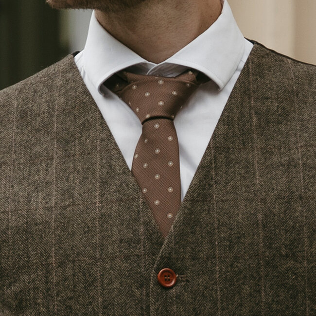 Sir Redman Corbata tejida | Marrón/taupe  | Corbata elegante para hombre