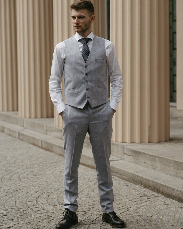 Cavani Caridi | Pantalón | Azul Claro | Cuadro Príncipe de Gales