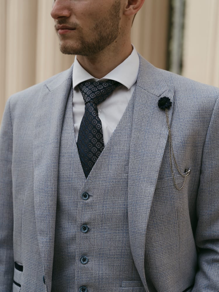 Cavani Caridi | Trousers | Sky Blue | Prince of Wales check