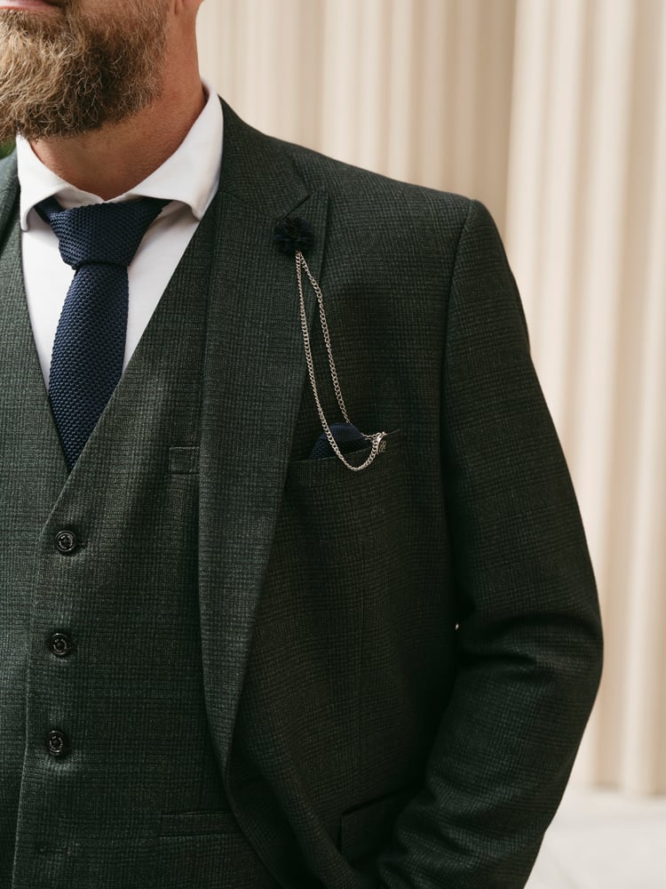 Cavani Caridi | Waistcoat | Green | Prince of Wales check