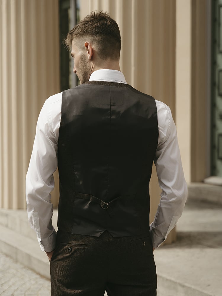 Cavani Caridi | Trousers | Brown | Prince of Wales check