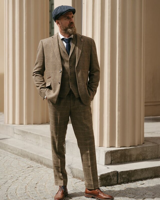 Cavani Albert Blazer | Brown | Herringbone Overcheck