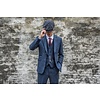 Carnegi blauw | Gilet | Visgraat overcheck
