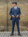 Cavani Carnegi blau | Hose | Fischgrätenmuster-Überprüfung