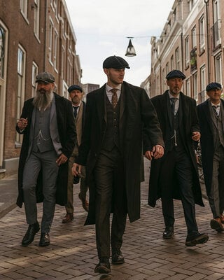 1920 Shelby Long Black Overcoat